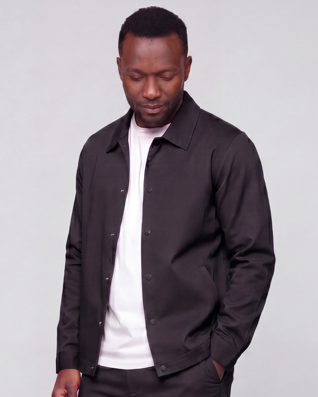 Aombe Men's Jacket — structured twill jacket cut to your measurements