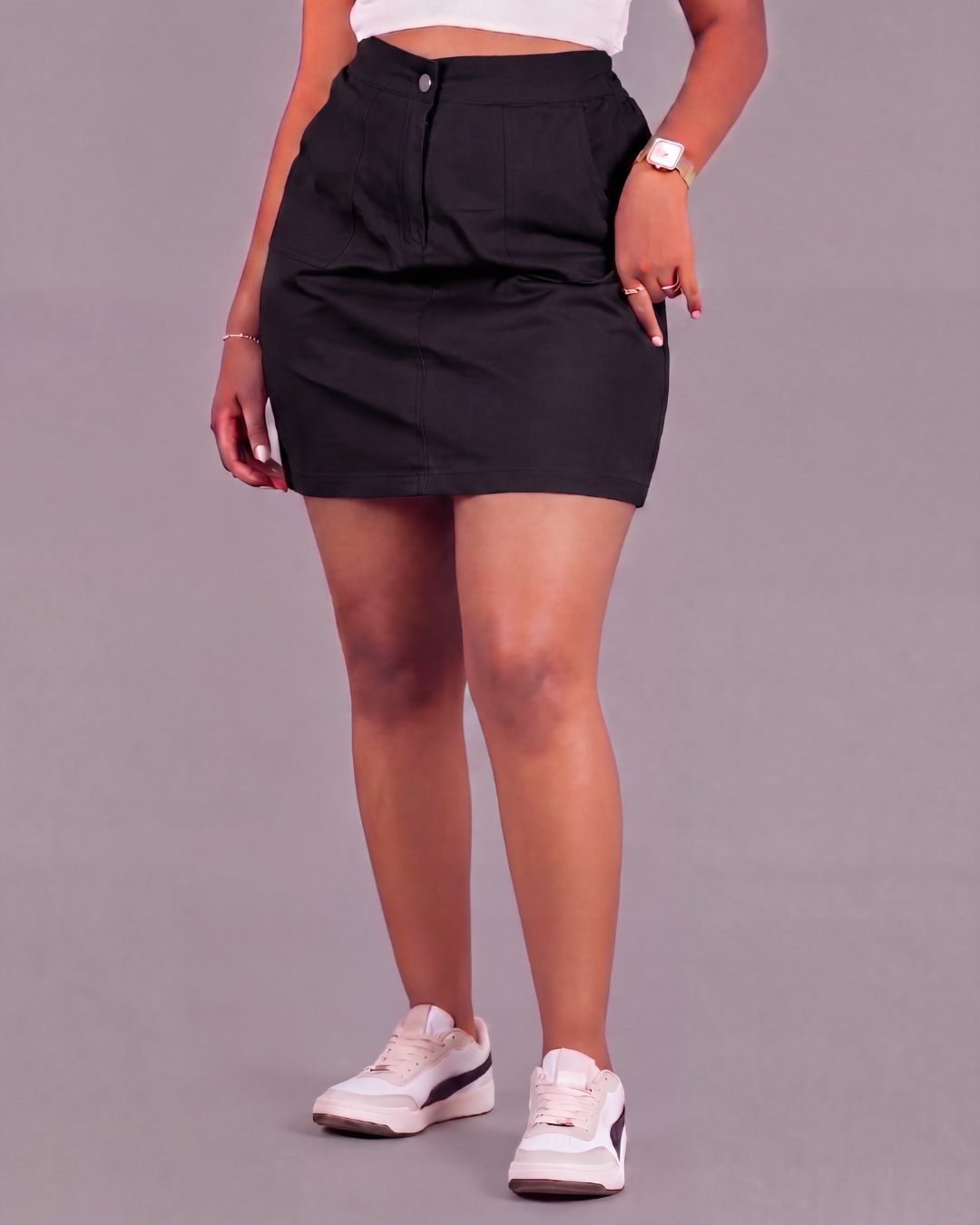 Aombe Girls' Skirt — clean-cut twill skirt made to order in Nairobi