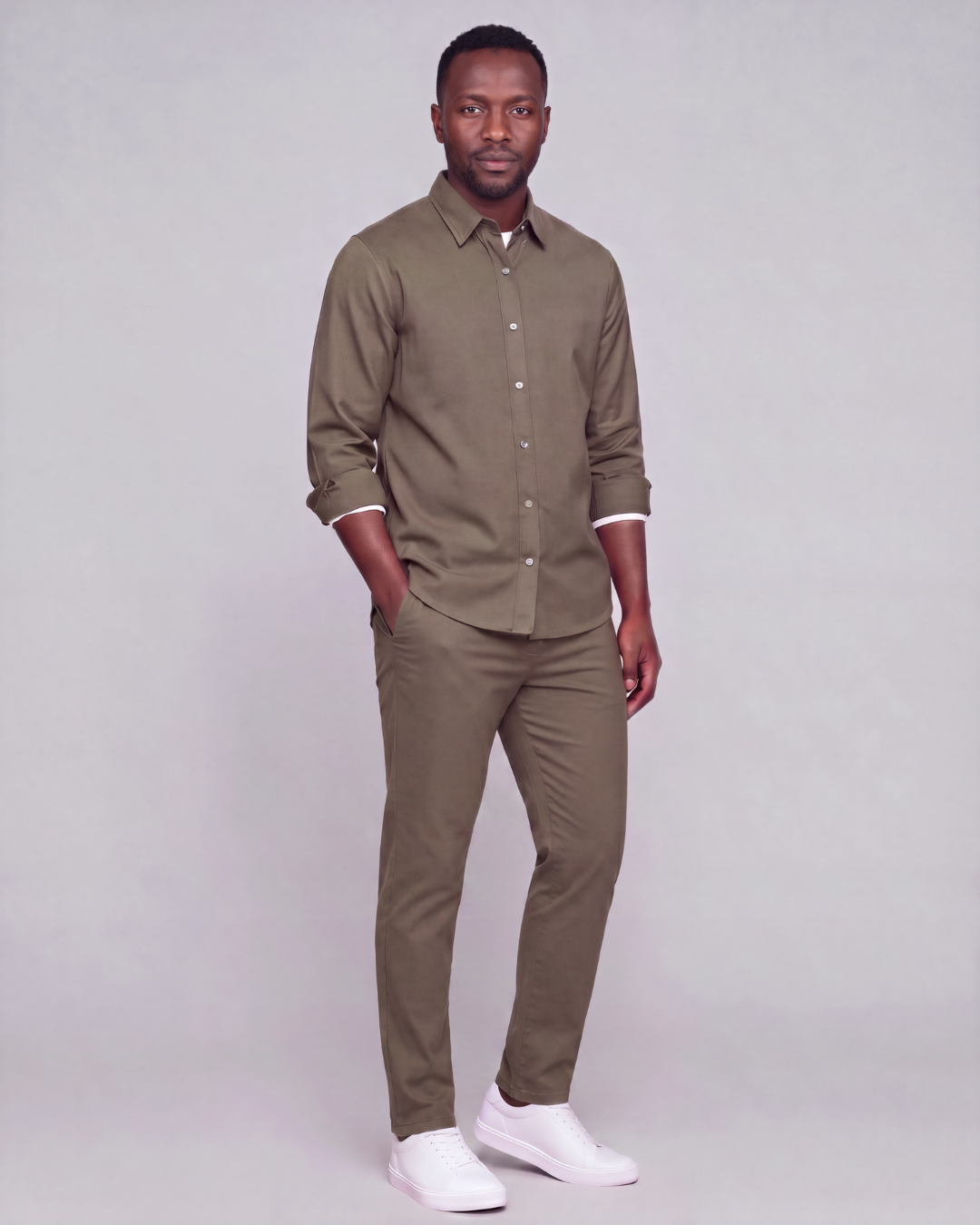 Men's Twill Set — Chino Pants + Shirt