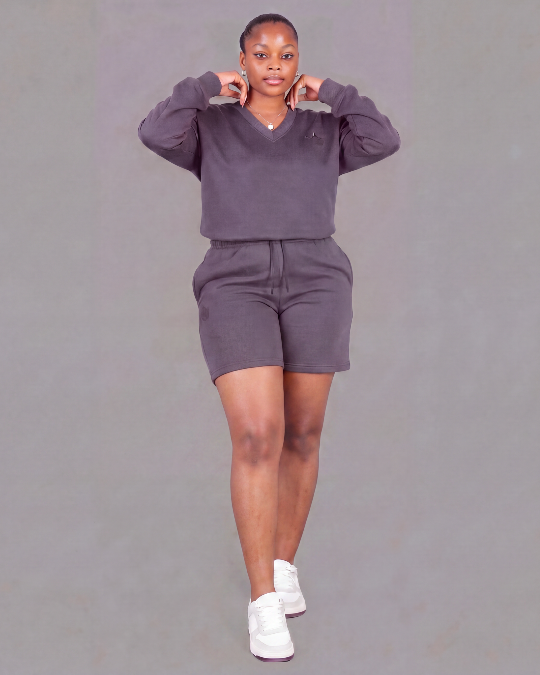 Women's Fleece Set — Sweat Shorts + Sweatshirt
