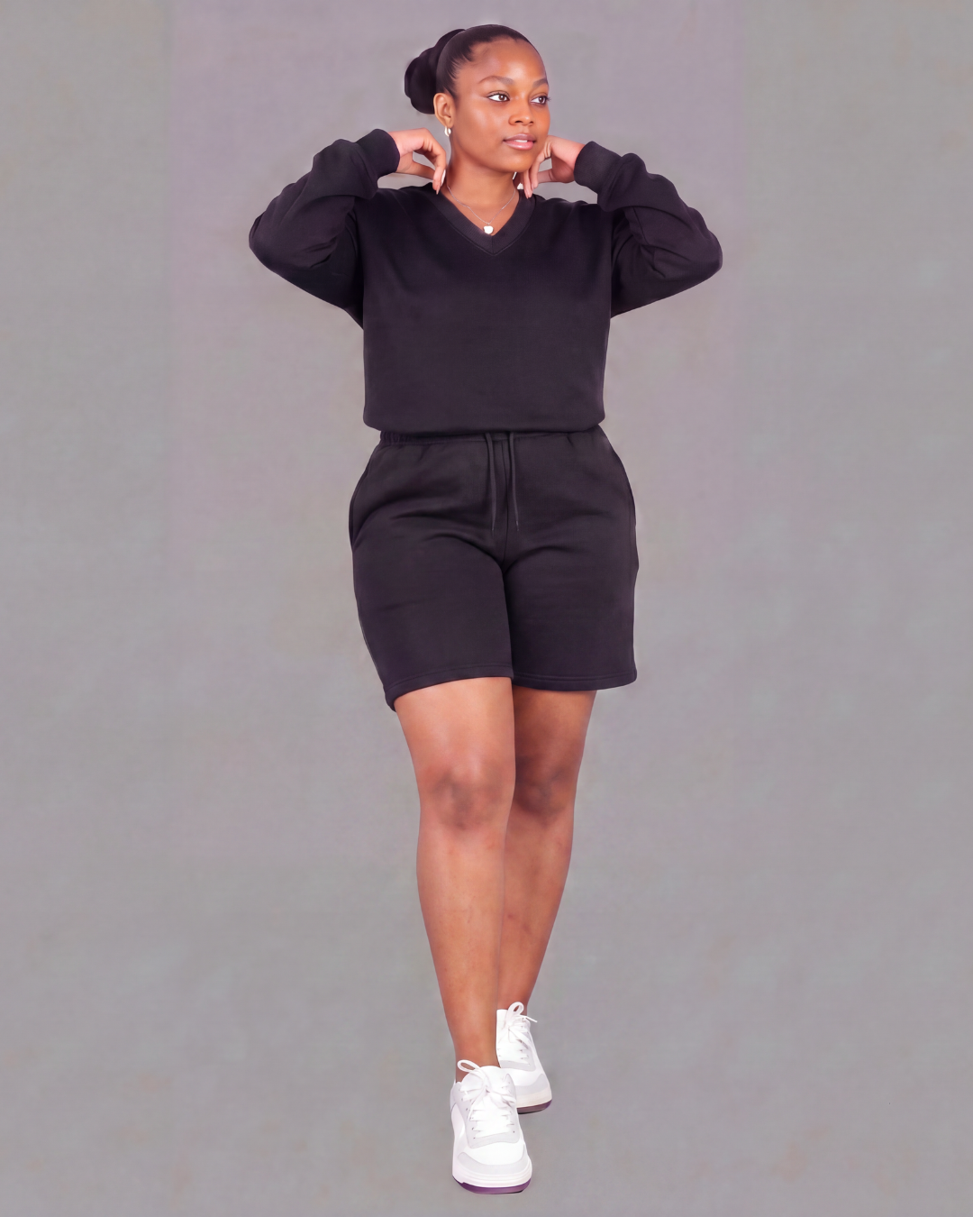 Women's Fleece Set — Sweat Shorts + Sweatshirt